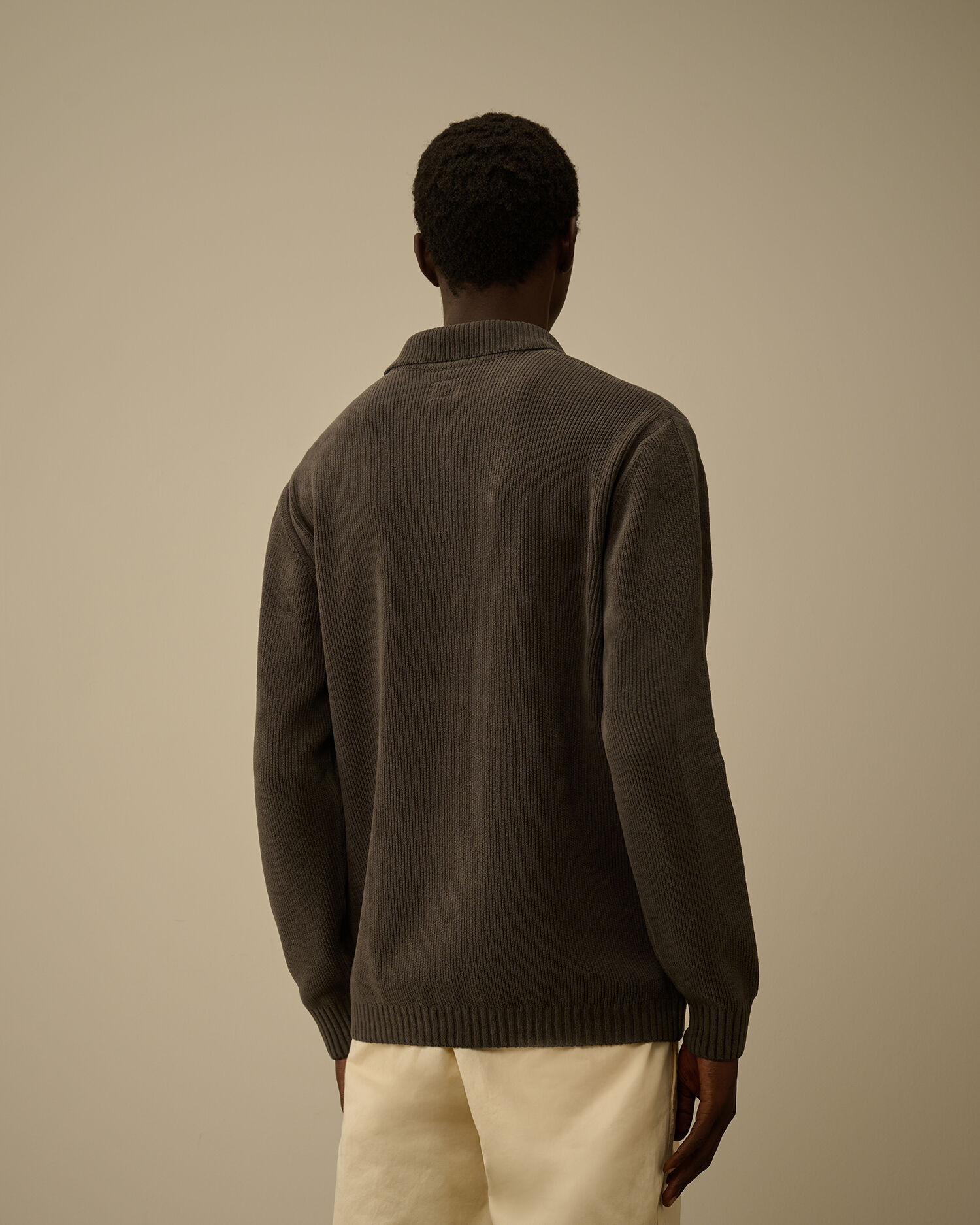Cotton Chenille Polo Sweater - 4