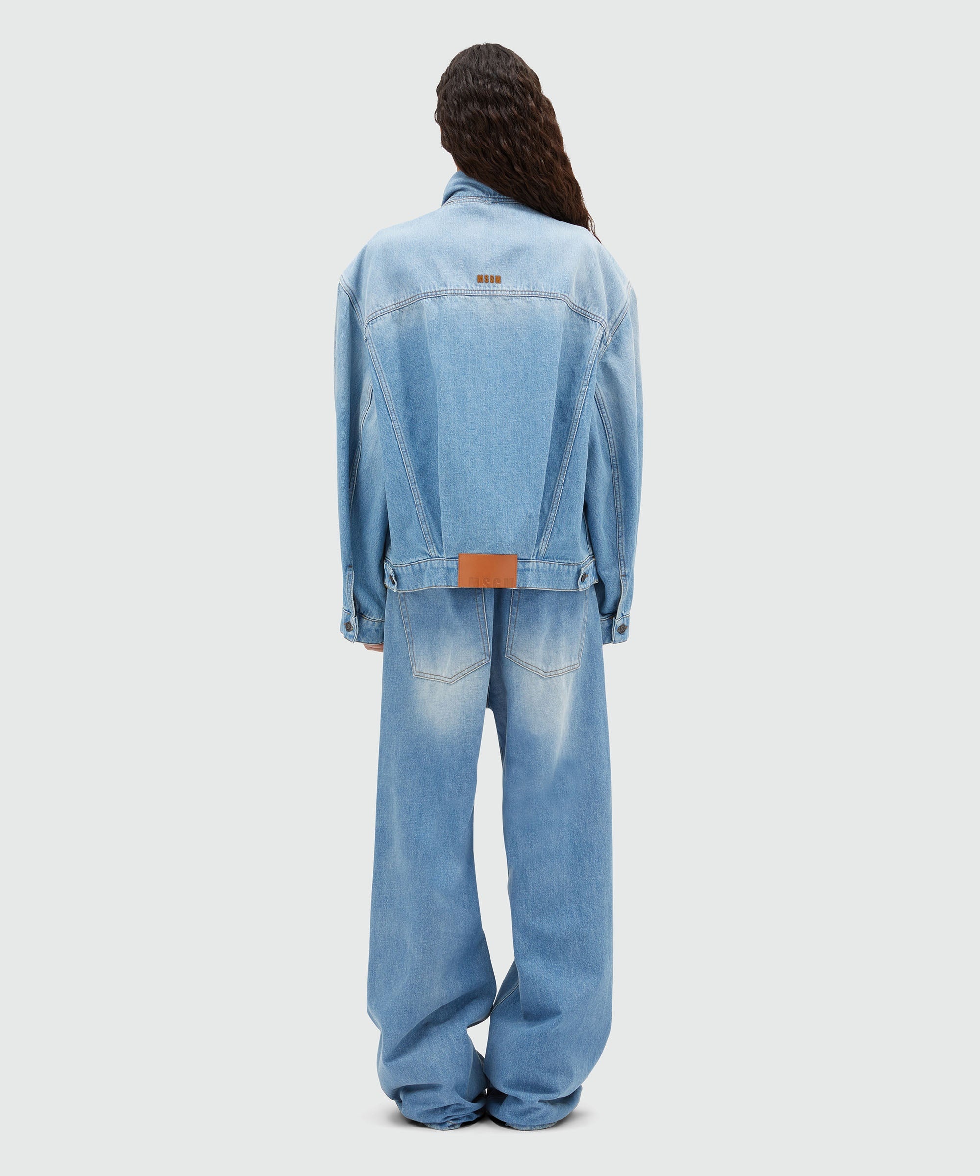 Denim jacket with scarf collar - 3