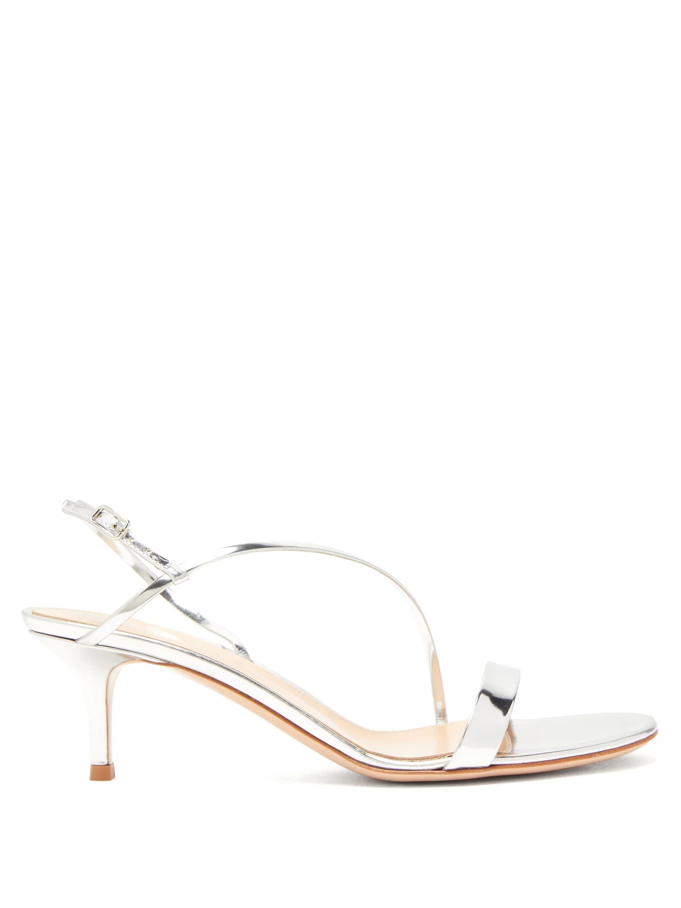 Manhattan 55 mirrored-leather sandals - 1