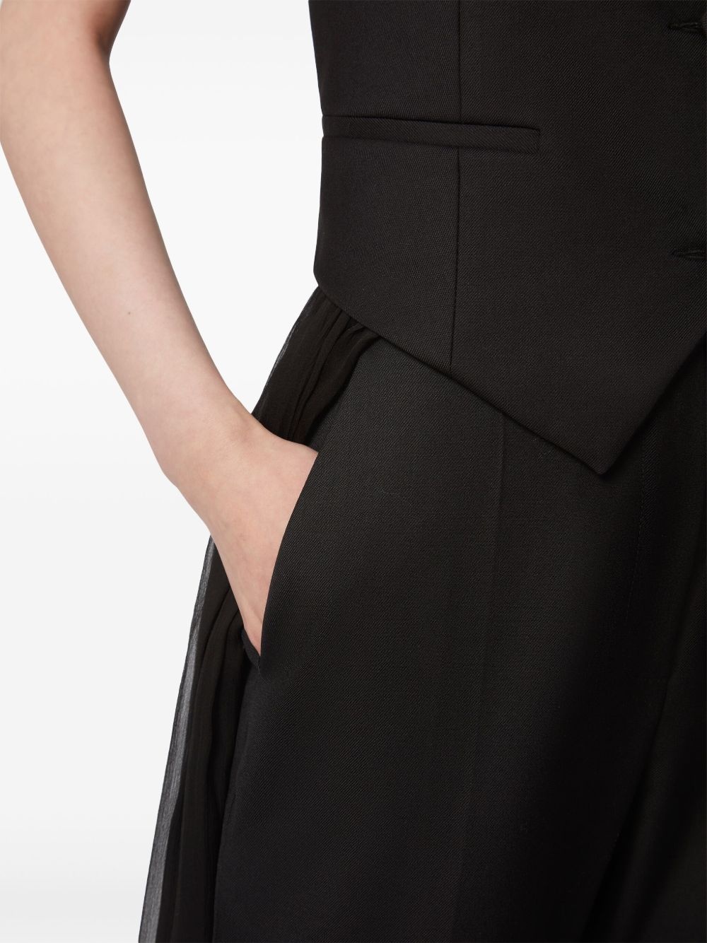 wool gabardine flared trousers - 5