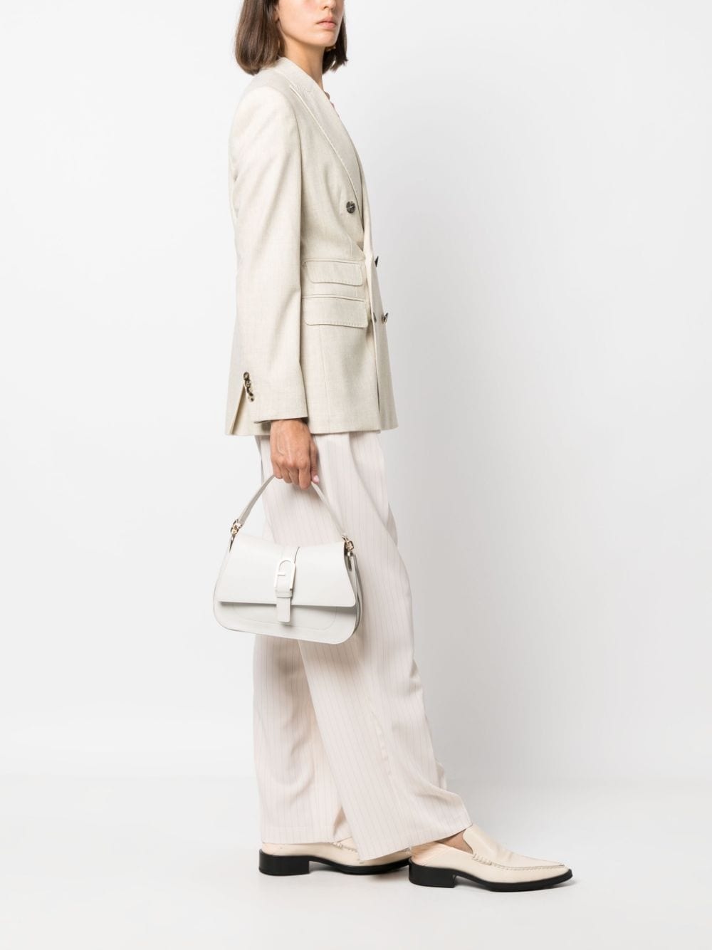 logo-buckle leather shoulder bag - 2