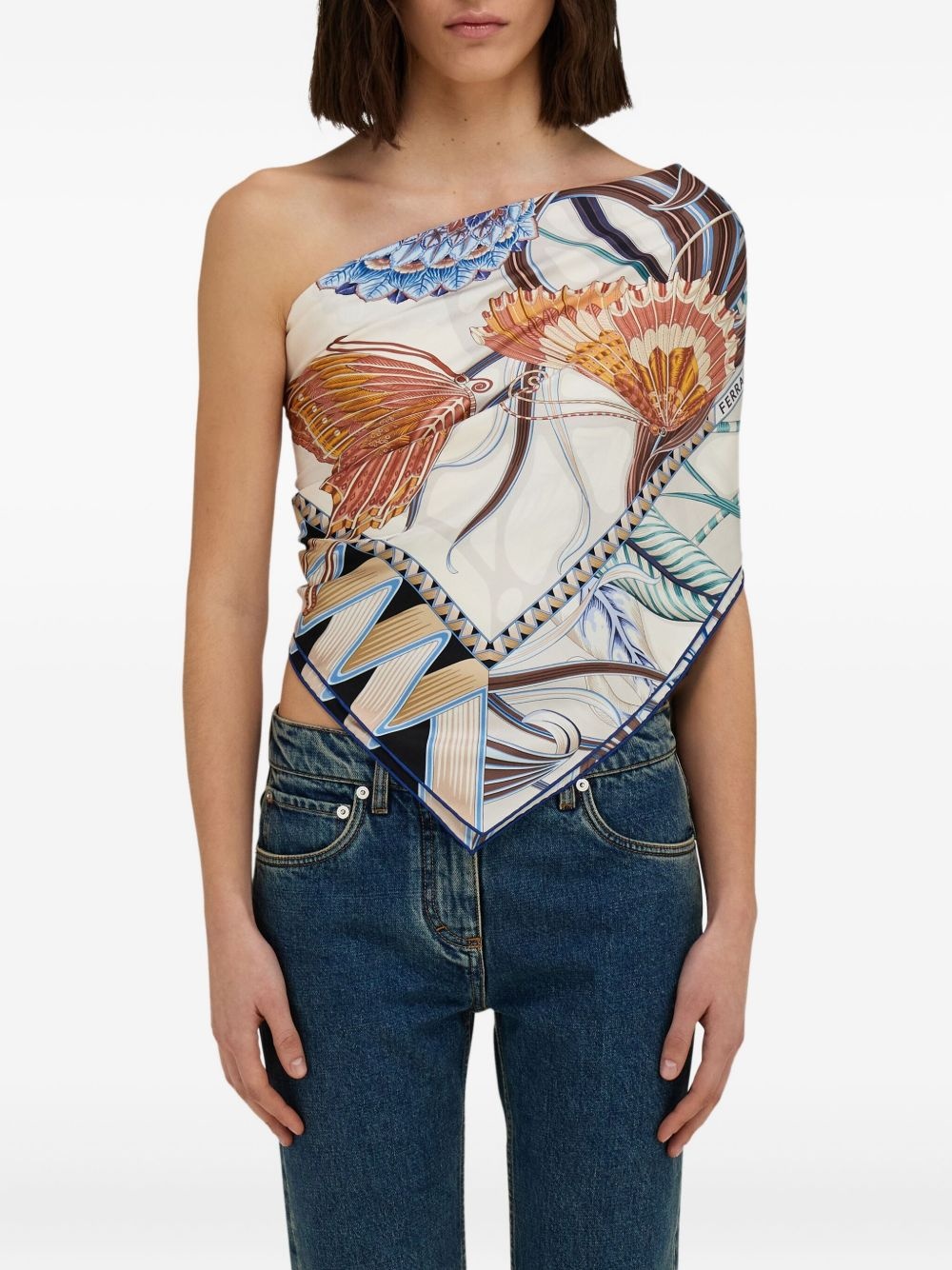 graphic-print silk scarf - 3