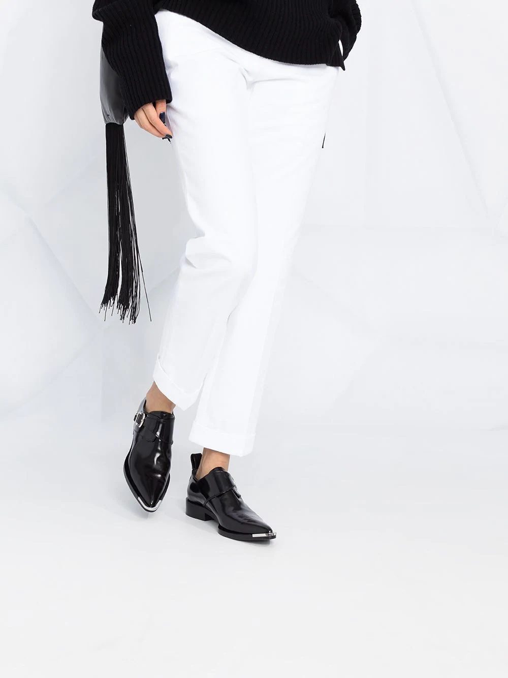 mid-rise straight leg trousers - 5