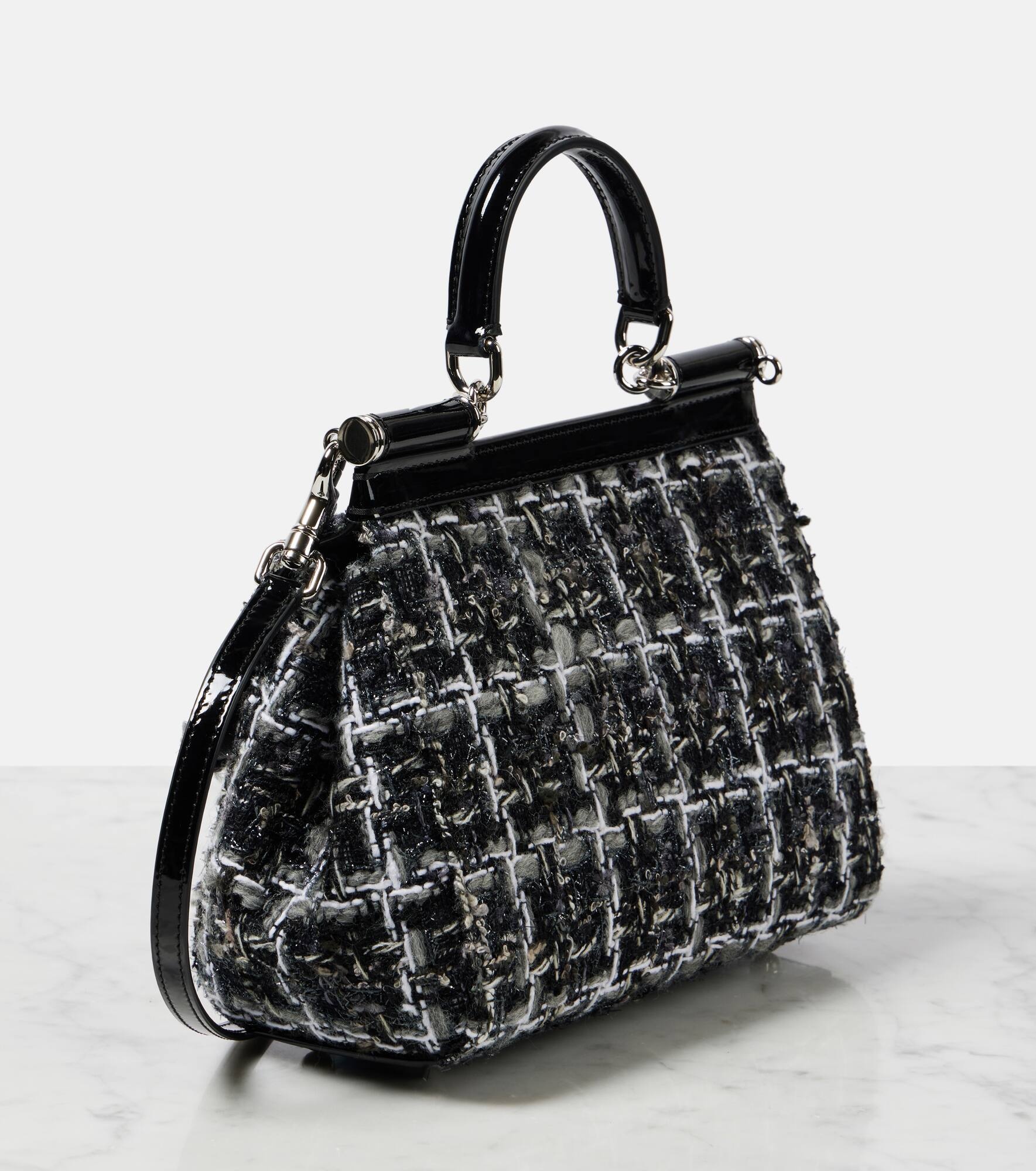 Sicily Medium bouclé tote bag - 4