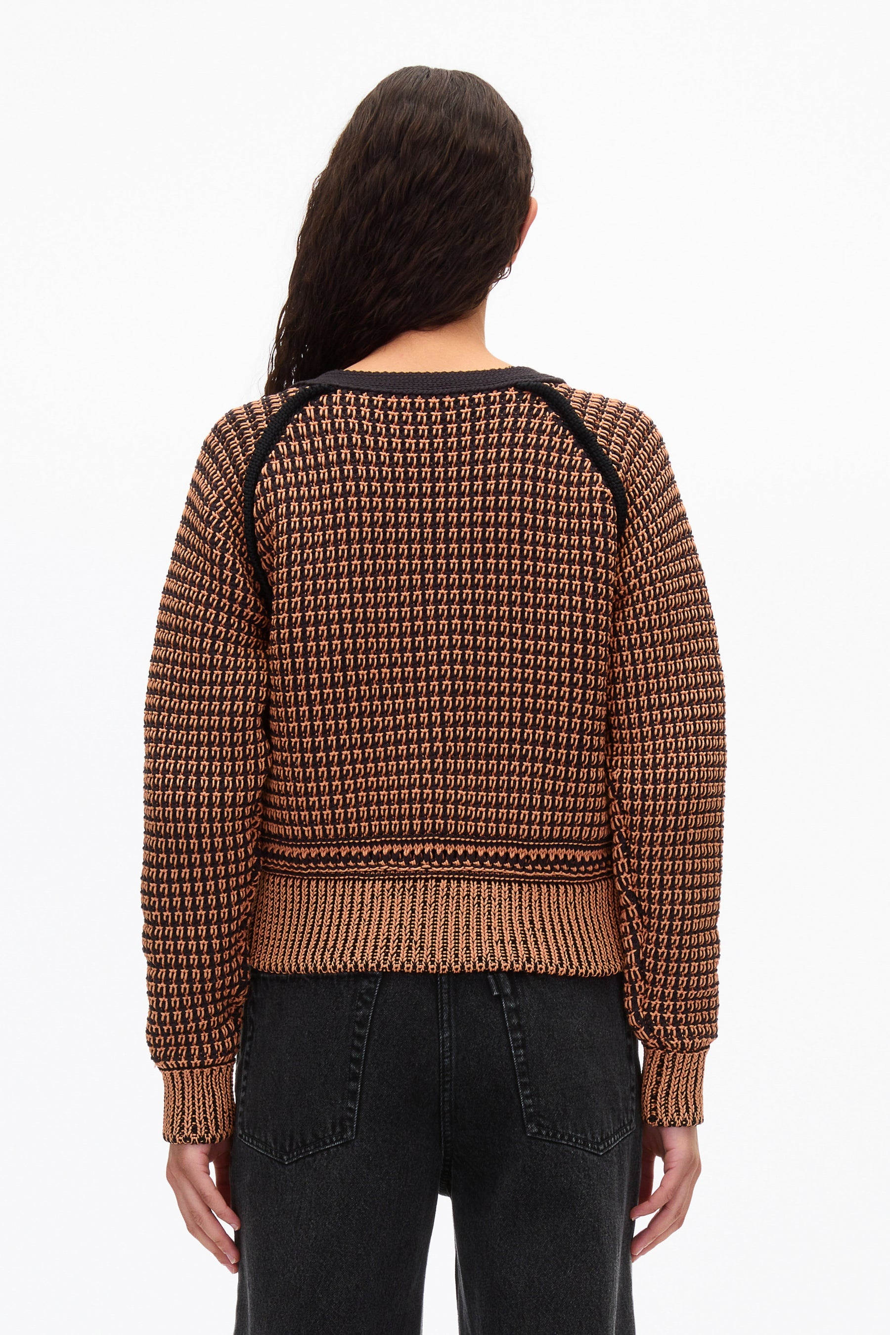 Bi-Color Cropped Cardigan - 4