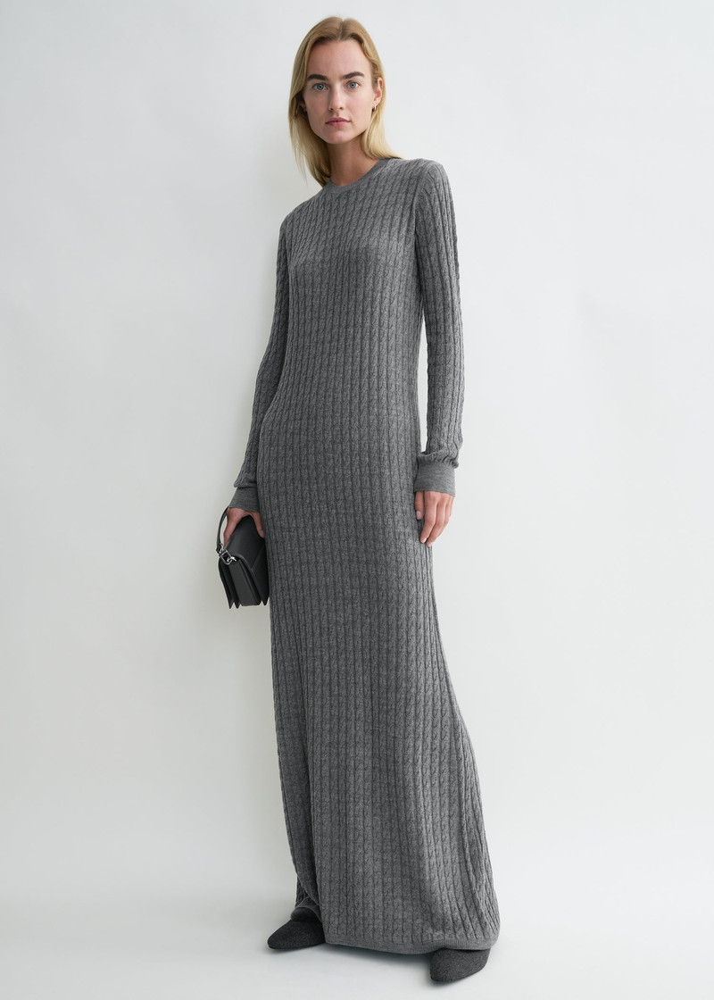 Totême Cable knit dress grey melange outlook