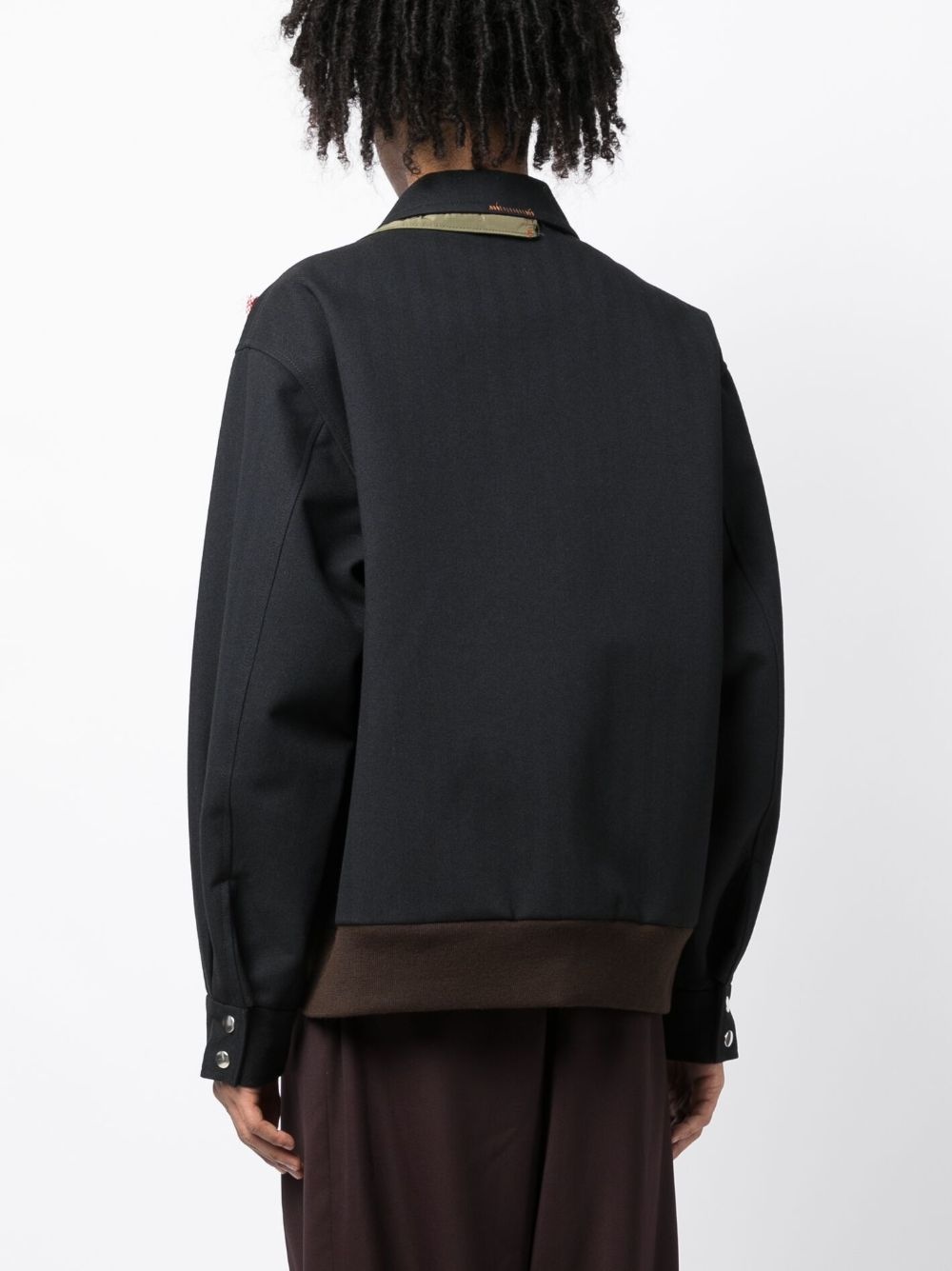 layered panelled shirt jacket - 4