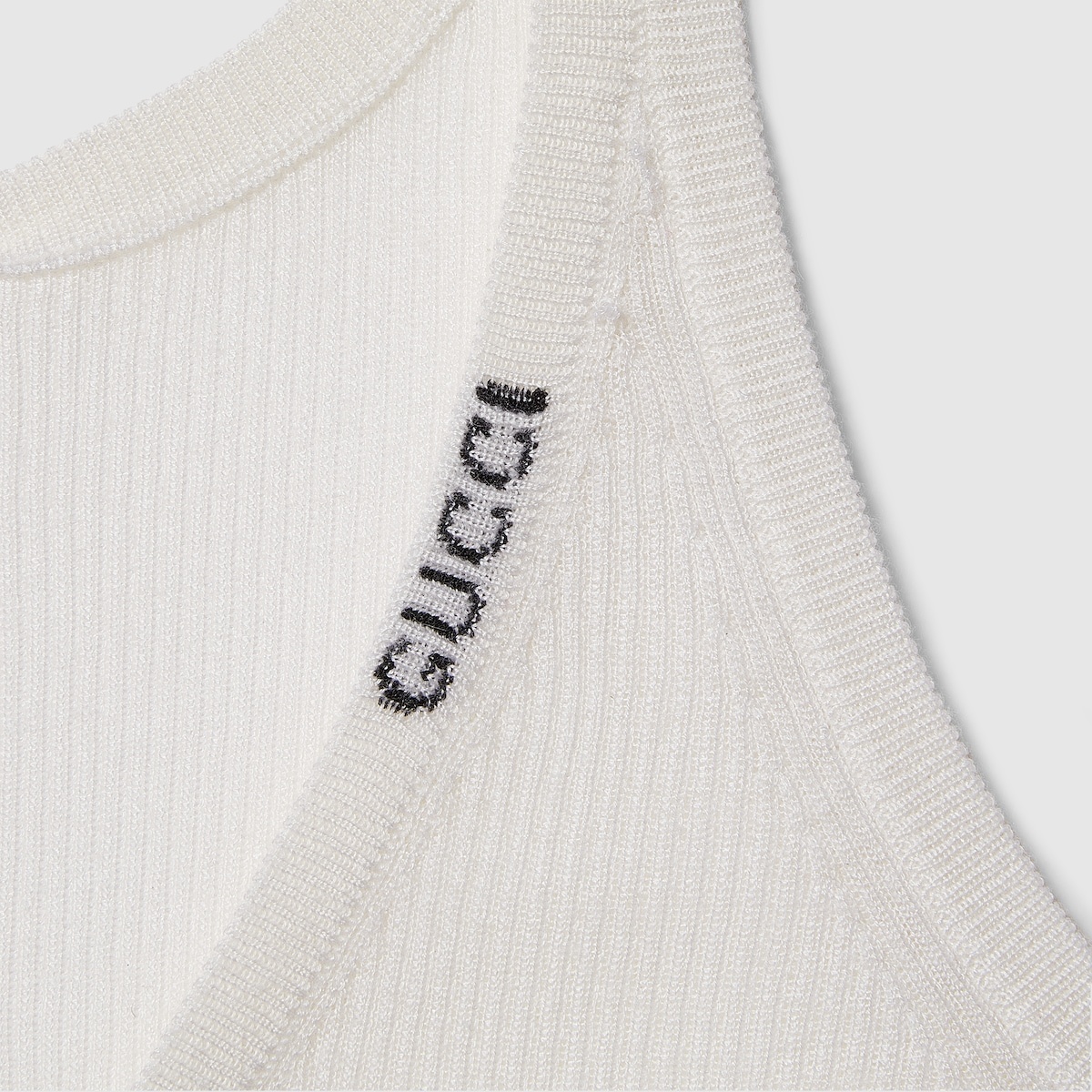 GUCCI Fine rib cashmere and silk tank top | REVERSIBLE
