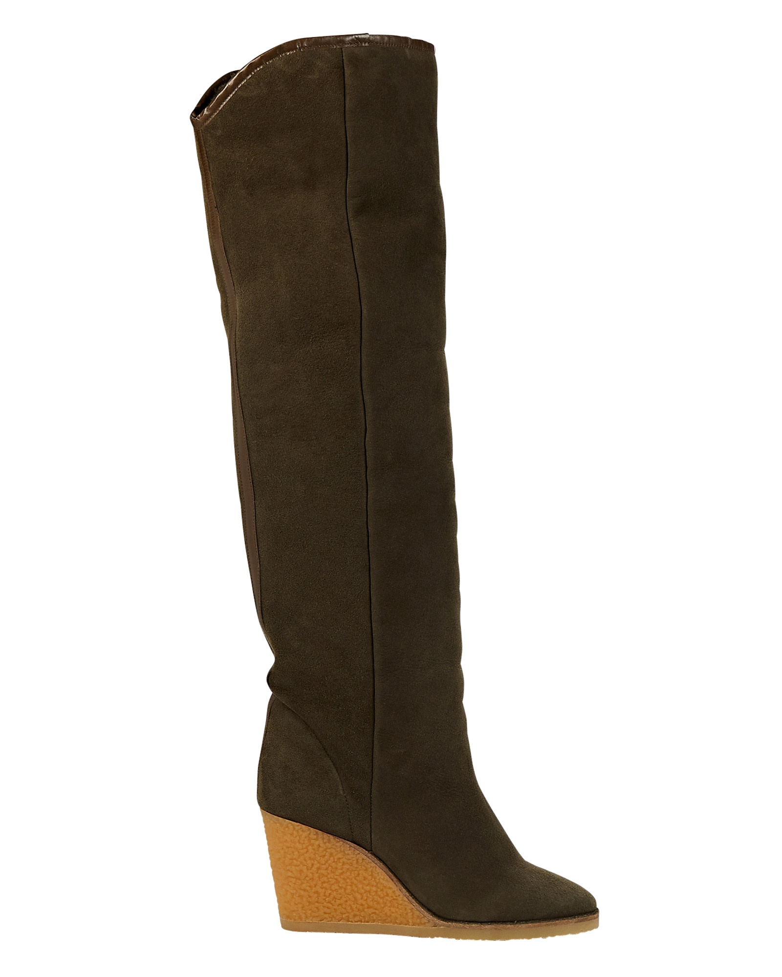 Tilin Shearling-Lined Suede Knee Boots - 1