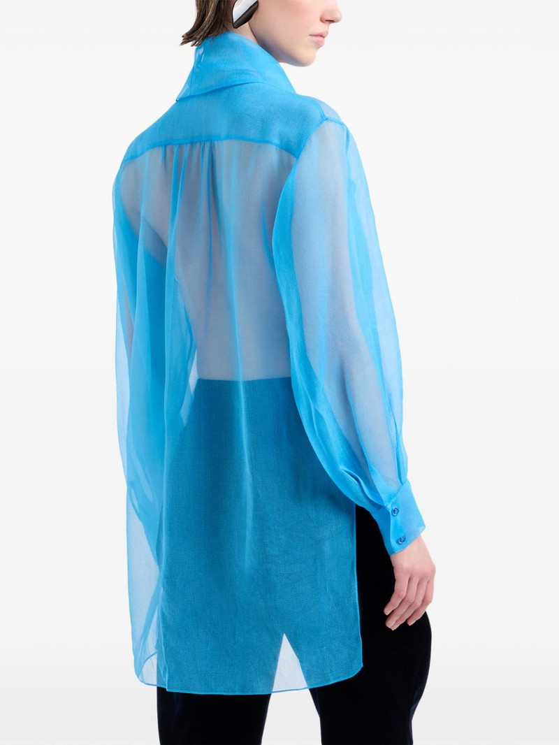 sheer V-neck silk top 3