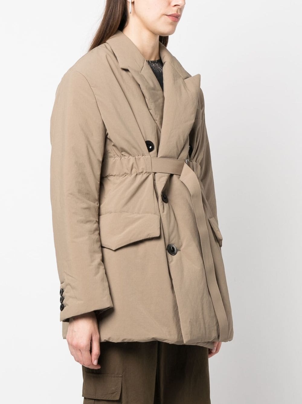double-breasted padded trench coat - 3