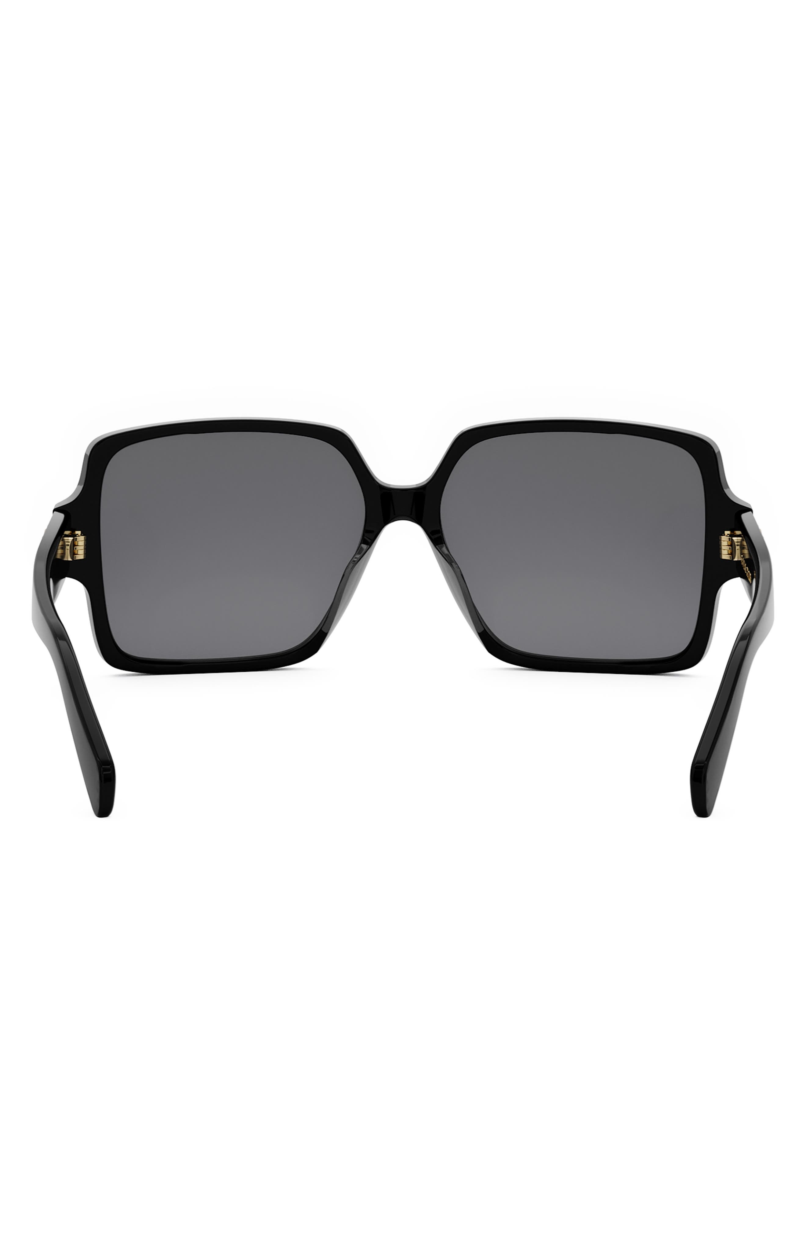 CELINE Triomphe 60mm Square Sunglasses in Shiny Black /Smoke at Nordstrom - 6