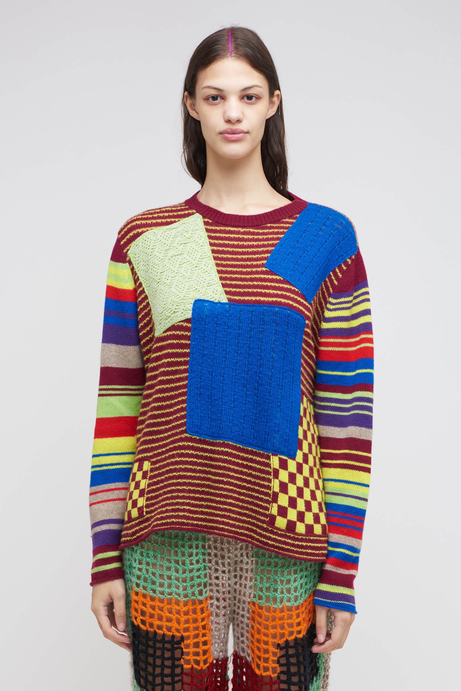 PATCHWORK CASHMERE CREW - 3