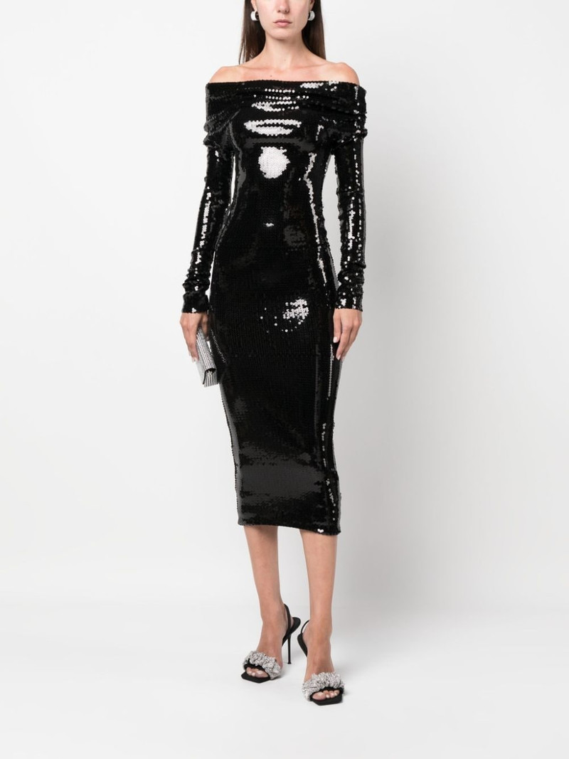 ALEXANDRE VAUTHIER off-shoulder sequined midi dress outlook