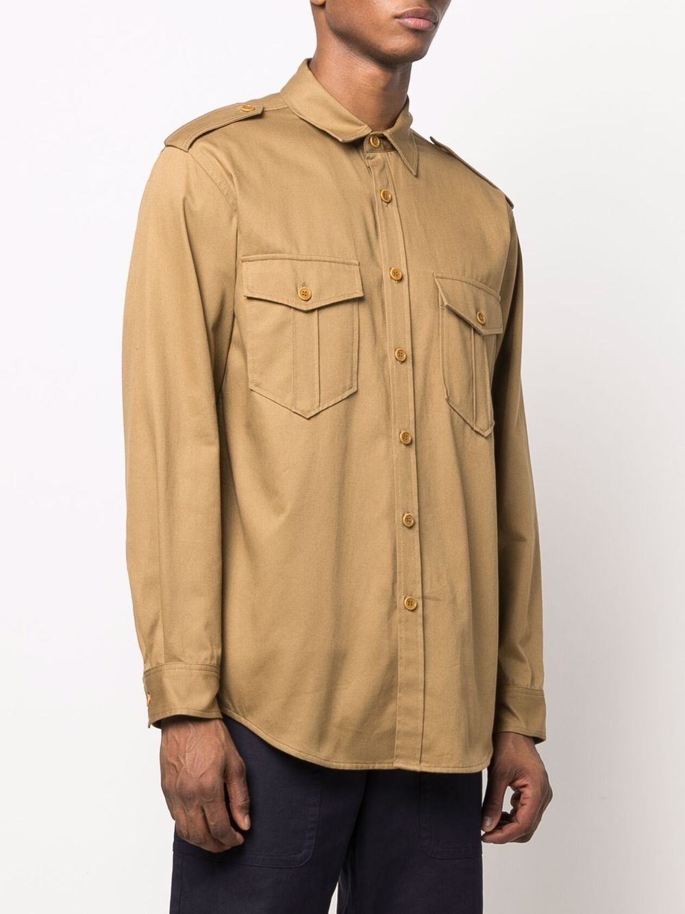 logo-print cotton shirt - 4