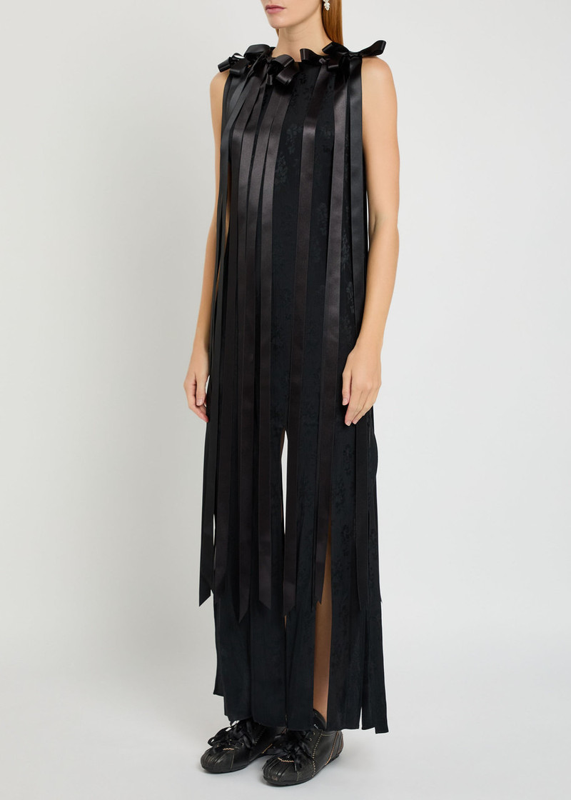 Simone Rocha Simone Rocha Unbounded Ribbon Floral-jacquard Midi Dress outlook