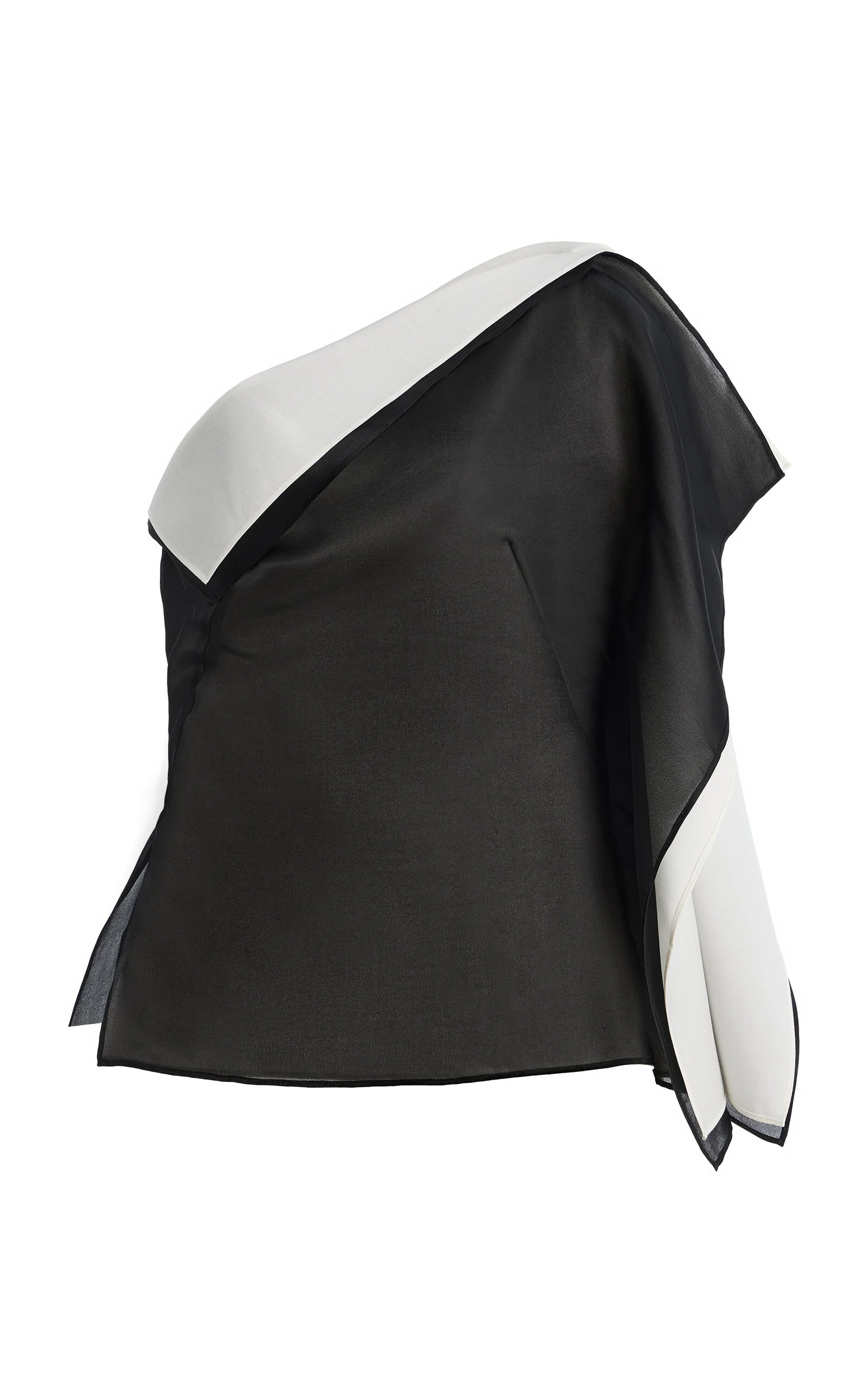 Sculptural Double-Layered Silk Organza Top - 1
