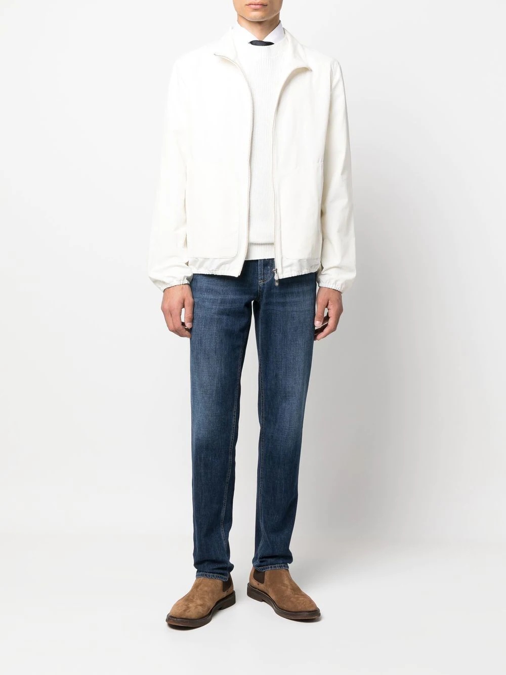 funnel-neck cotton jacket - 2