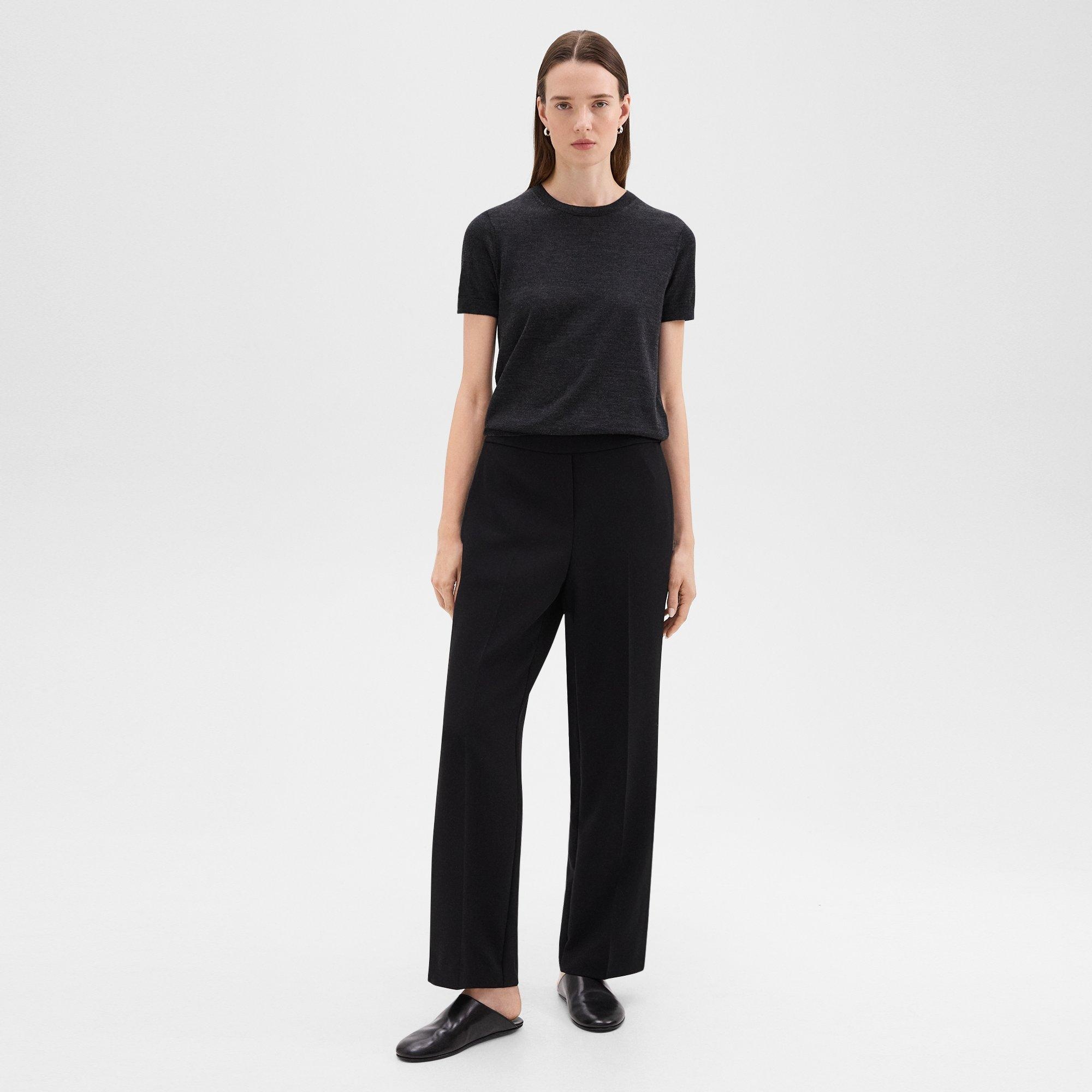 Wide-Leg Pull-On Pant in Admiral Crepe - 2