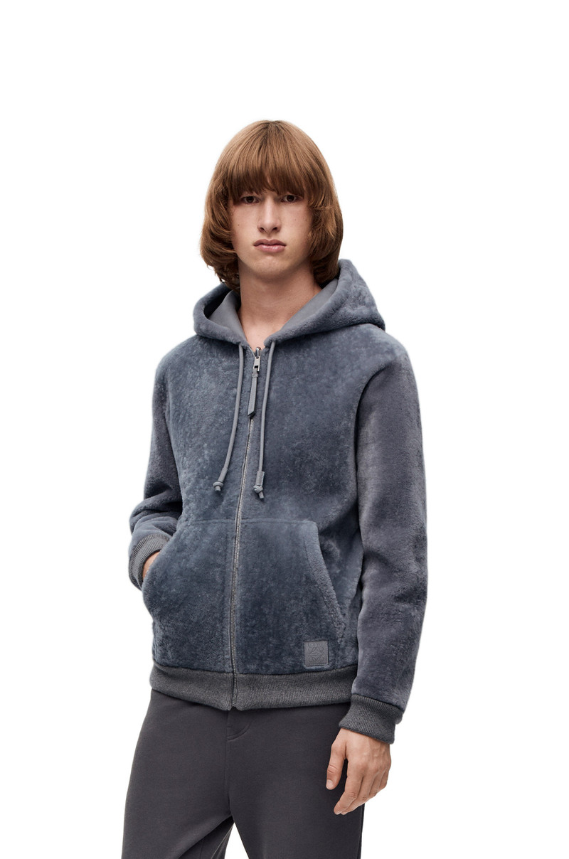 Loewe Reversible hoodie in shearling and nappa | REVERSIBLE