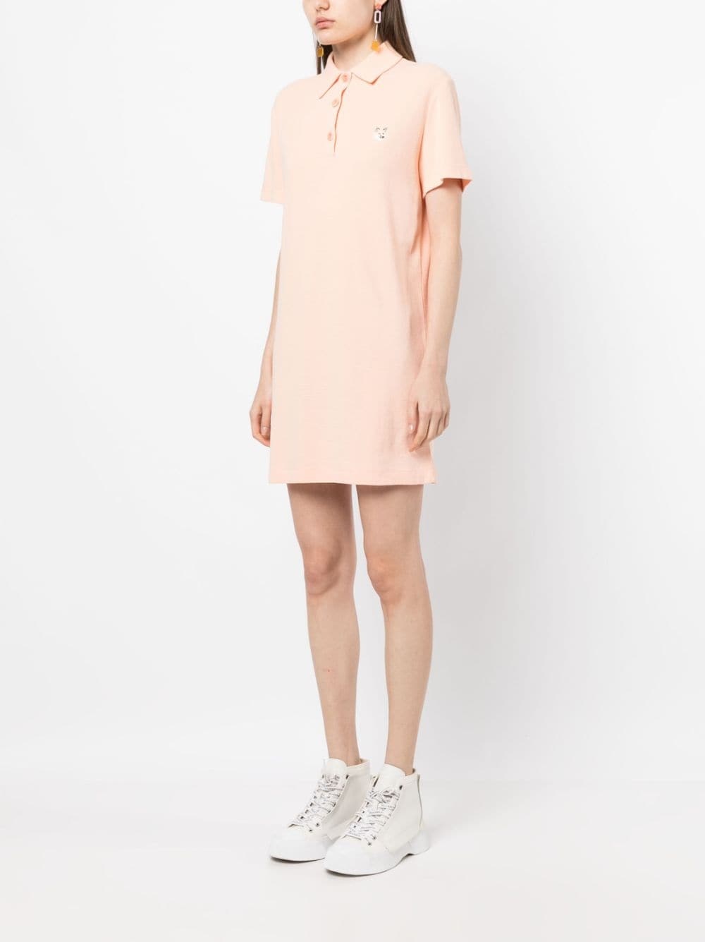 logo-embroidered polo dress - 3