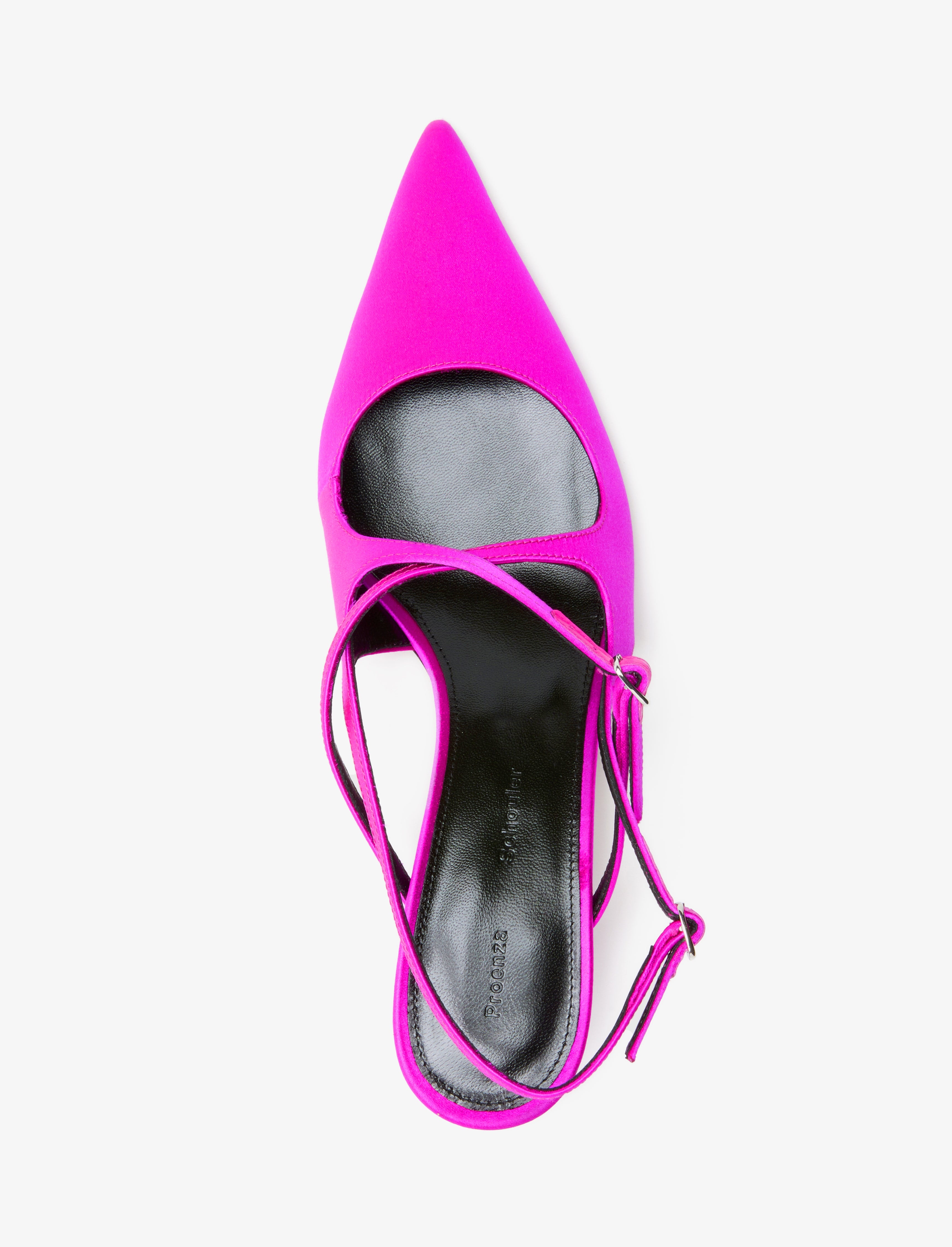 Slash Crossover Slingback Pumps in Satin - 4