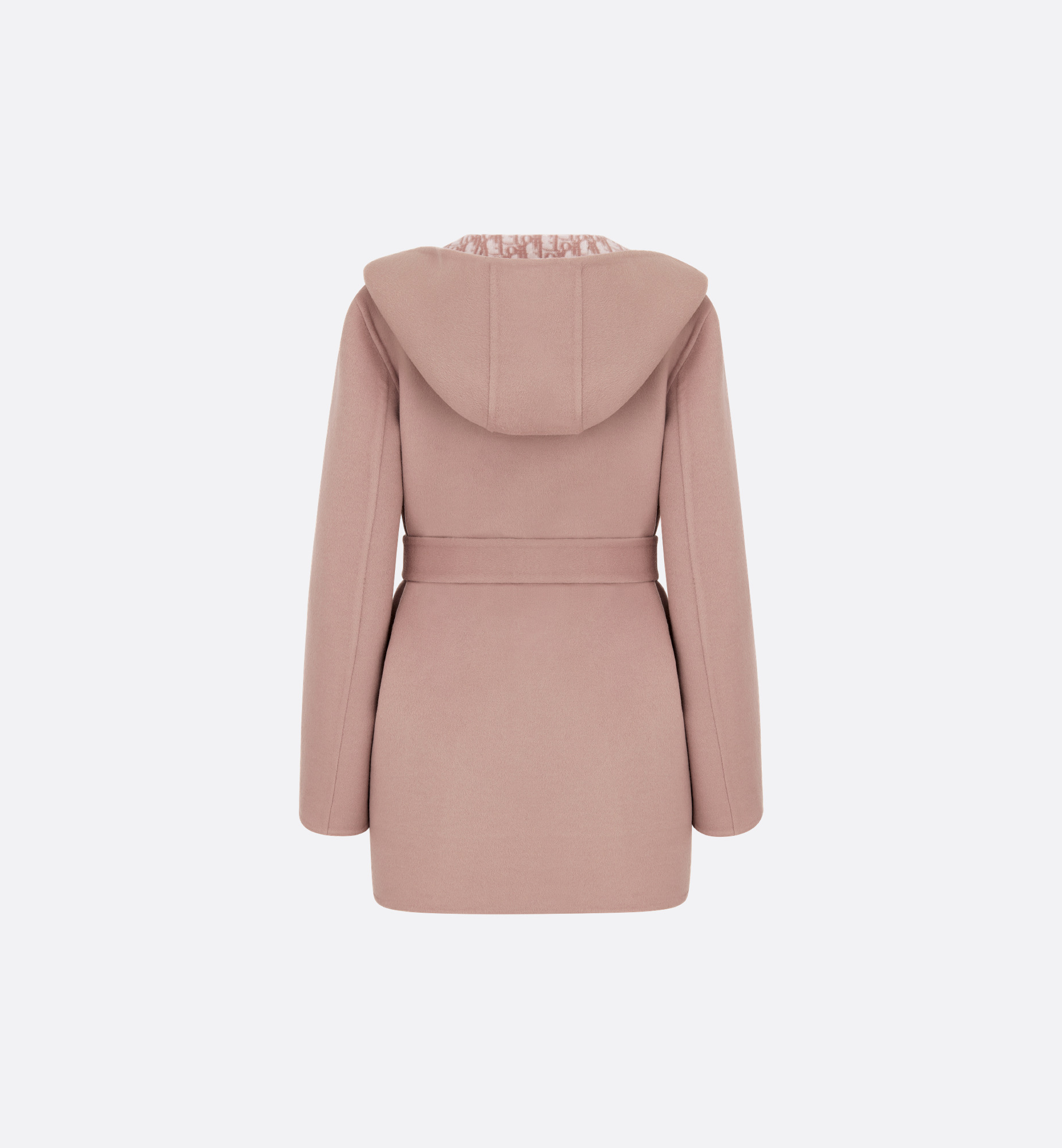 Cropped Coat with Hood and Belt - 5