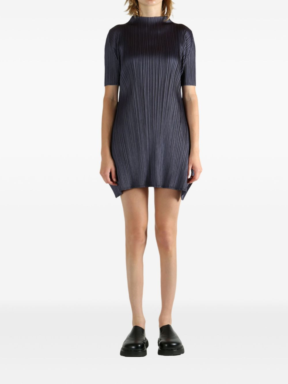 Monthly Colors:July pleated short-sleeve tunic - 2