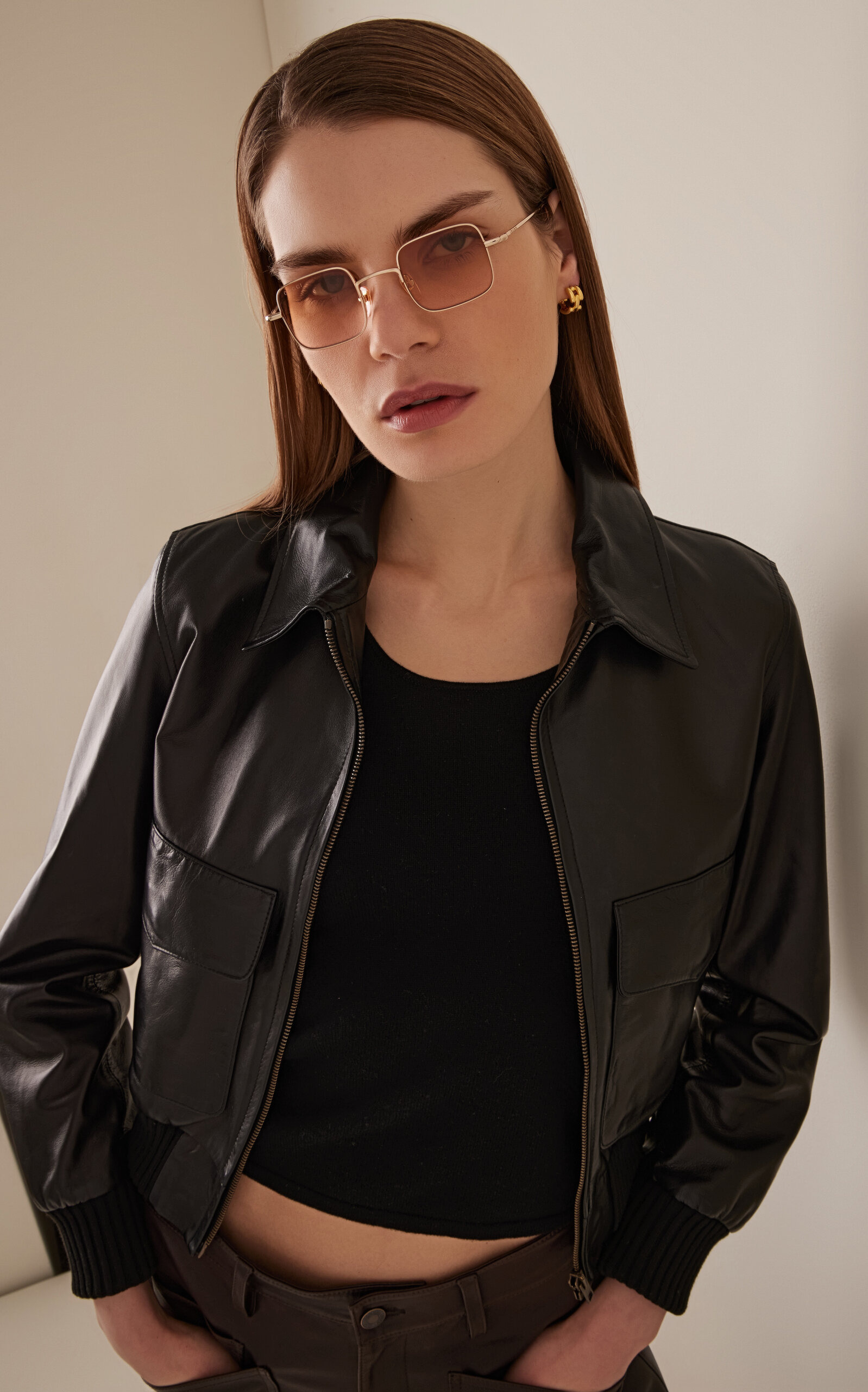 Square-Frame Metal Sunglasses orange - 2
