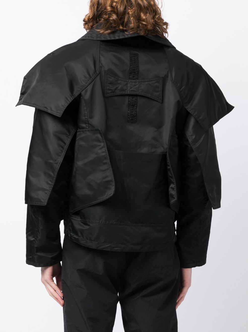 oversize-pointed-pocket jacket - 4