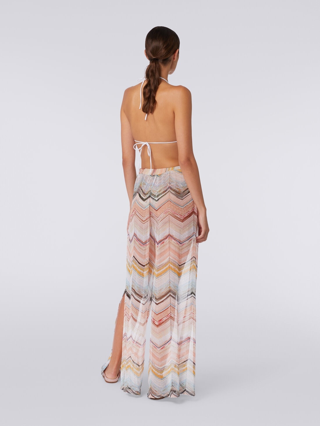 Cover up trousers in zigzag viscose blend with lurex - 4
