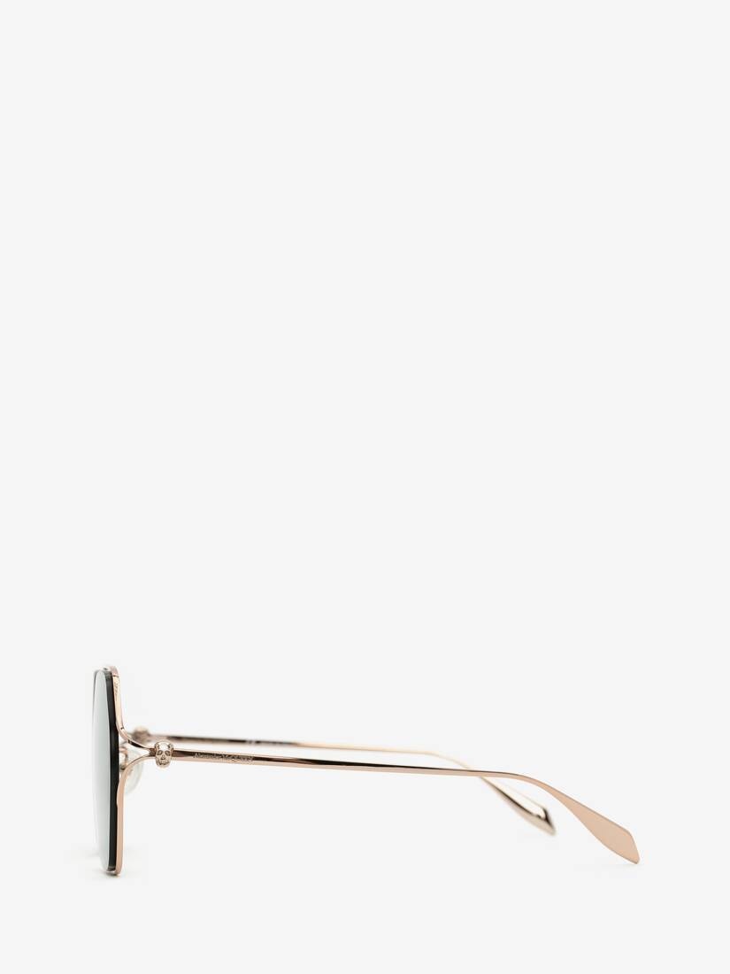 Skull Hinge Geometrical Sunglasses in Gold - 2