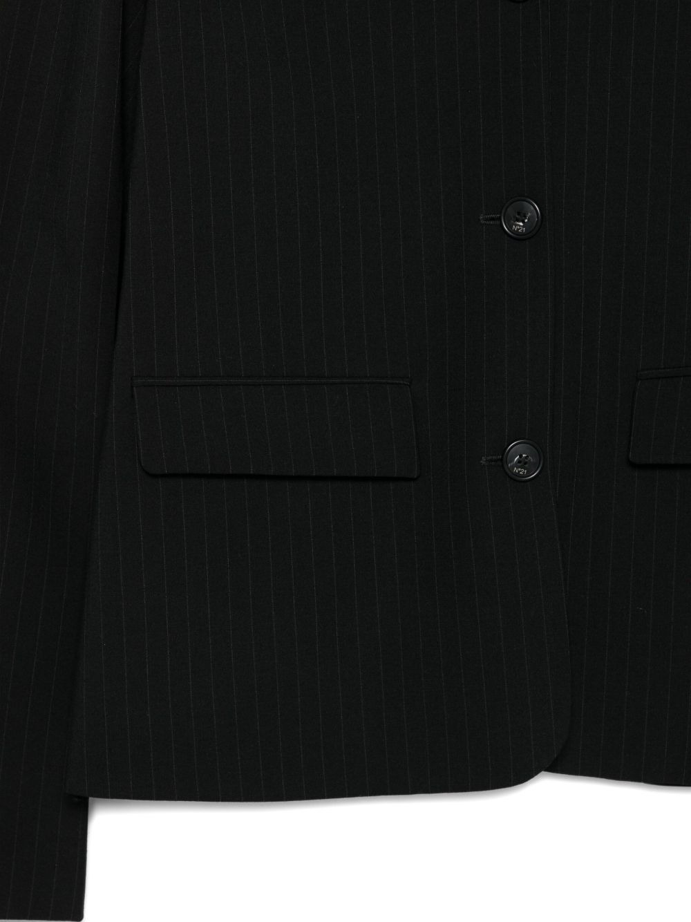 pinstripe three-button blazer - 3