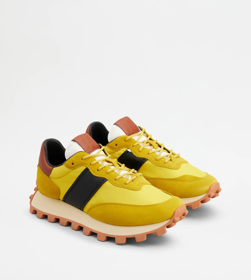 SNEAKERS TOD'S 1T IN SUEDE AND FABRIC - YELLOW, BLACK, BROWN 4