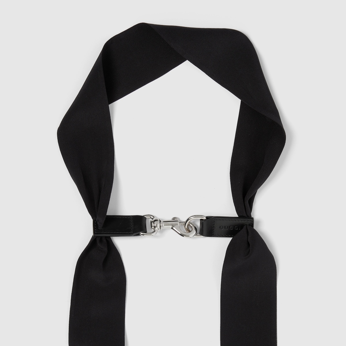 Gucci stripe print silk neck bow - 2