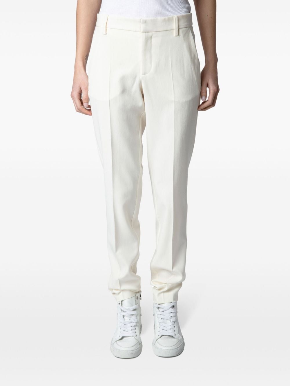 Prune tapered crepe trousers - 4