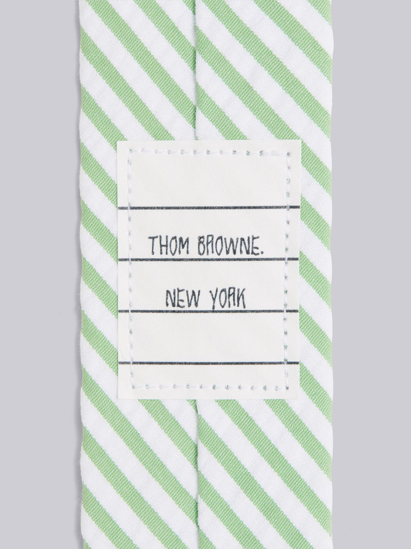 Thom Browne Green Seersucker Stripe Tie outlook