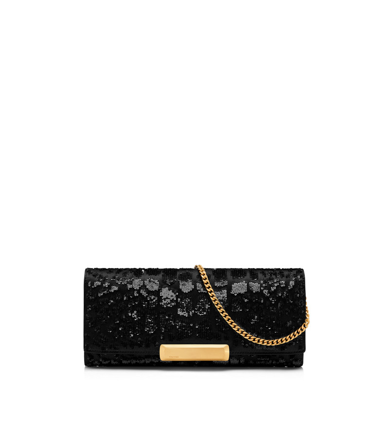 CROC-EFFECT SEQUIN EMBROIDERY BAR CLUTCH 1