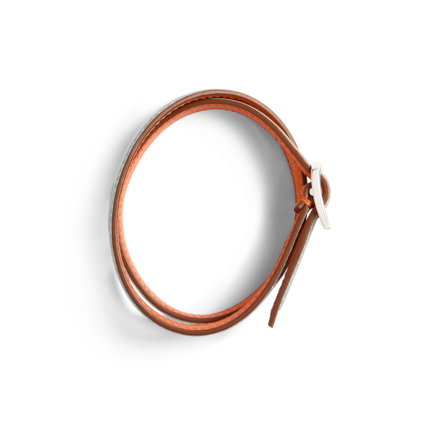Light blue tumbled leather bracelet - 3