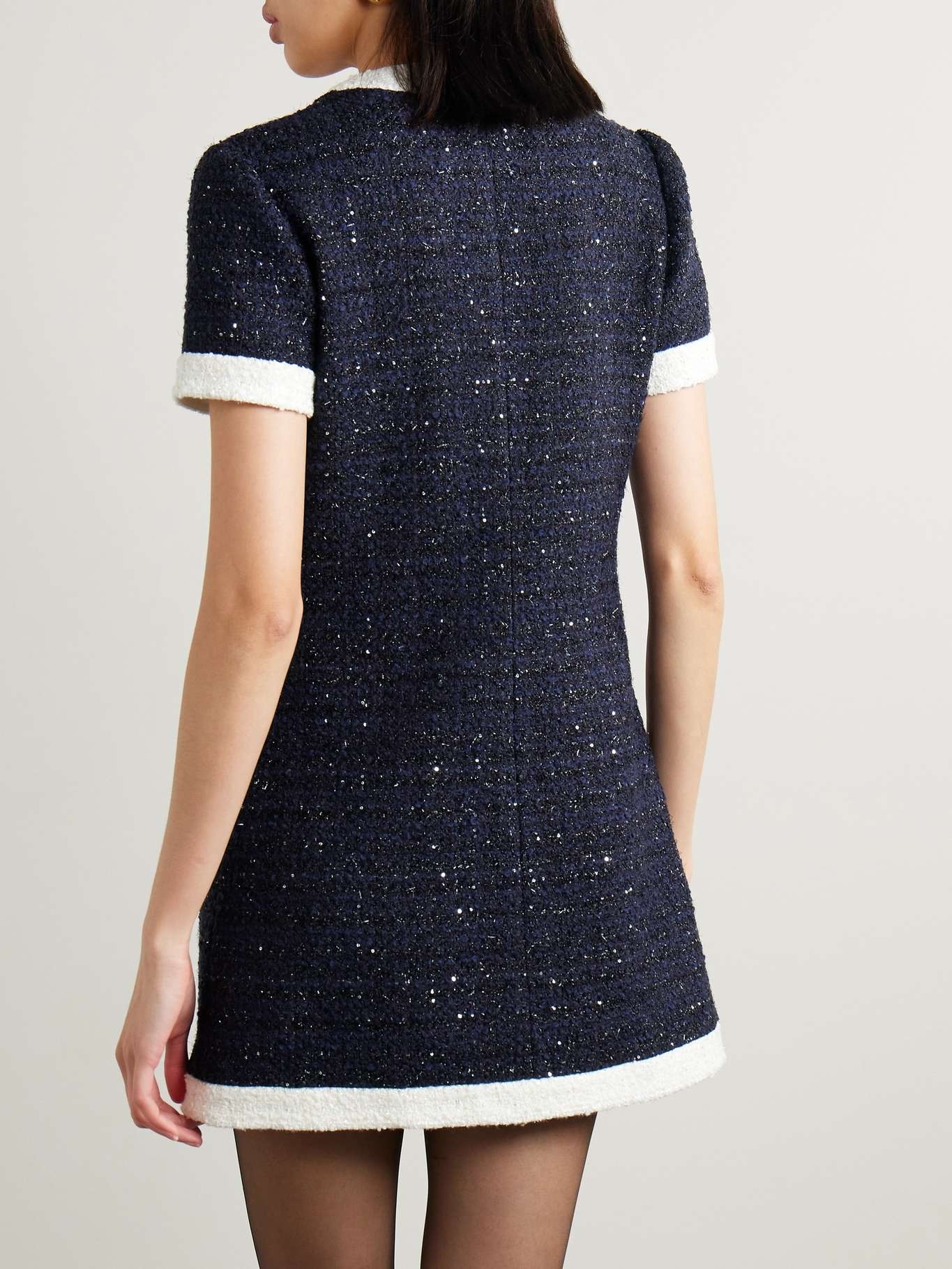 Sequin-embellished bouclé-tweed mini dress - 3