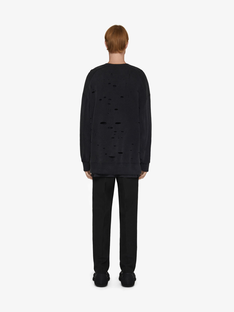 GIVENCHY ARCHETYPE SWEATSHIRT WITH DESTROYED EFFECT 4