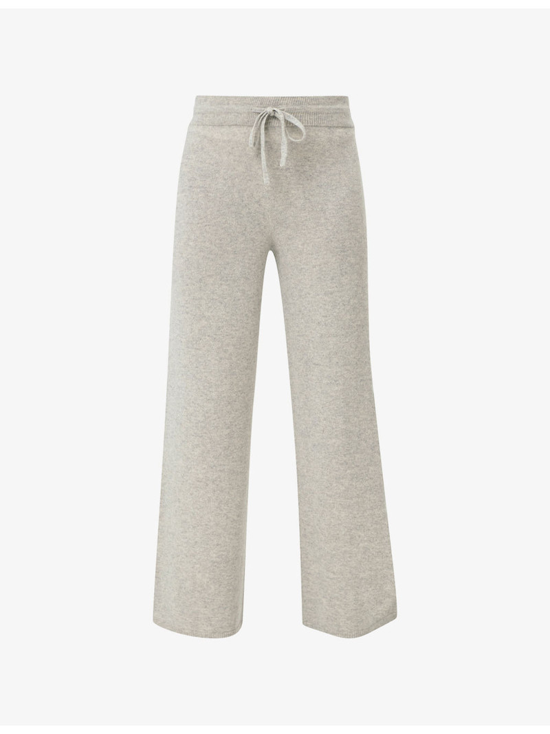 Wide-Leg Elasticated-Waist Cashmere Trousers 1