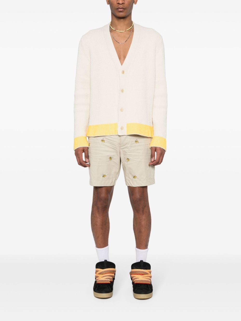 banana-embroidered Bermuda shorts - 2