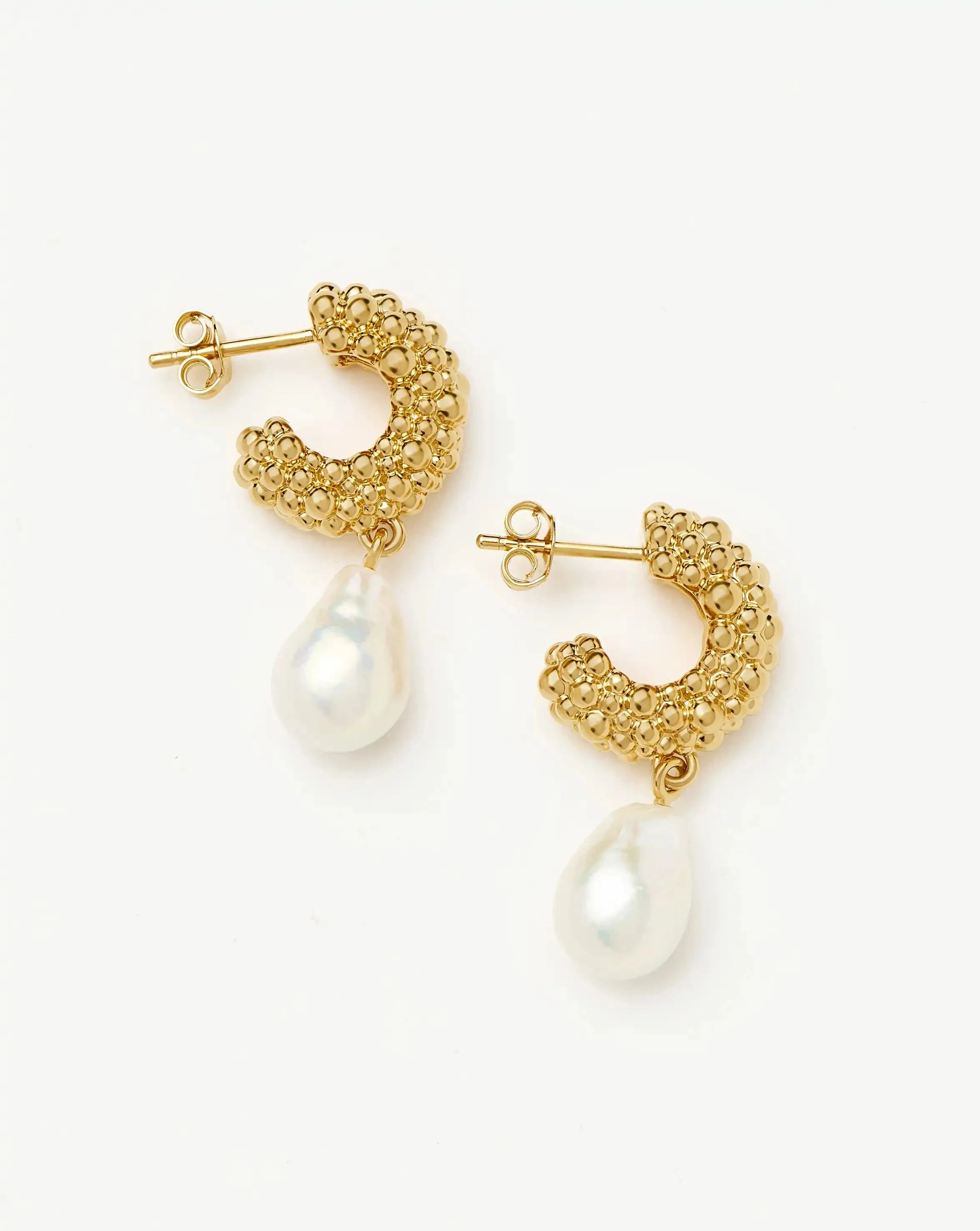 Pearl Baya Charm Hoop Earrings - 1