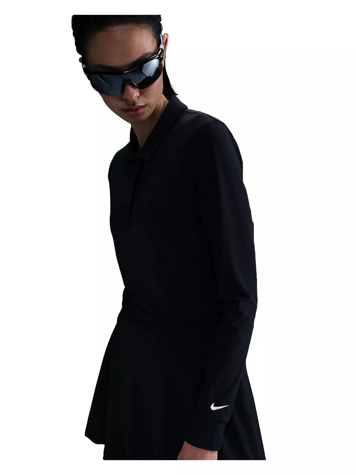 Women's Victory Dri-FIT Long-Sleeve Polo - Black - 3