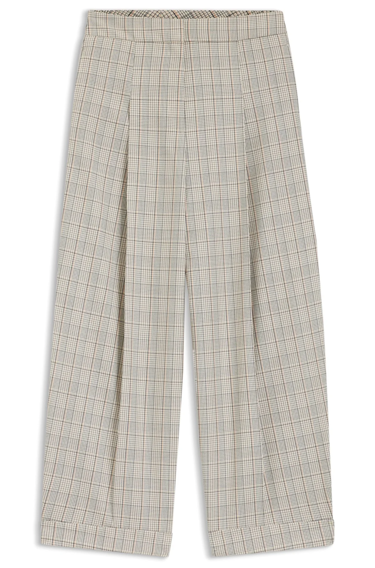 CHECKED OVERSIZED-FIT TROUSERS IN STRETCH WOOL - 1