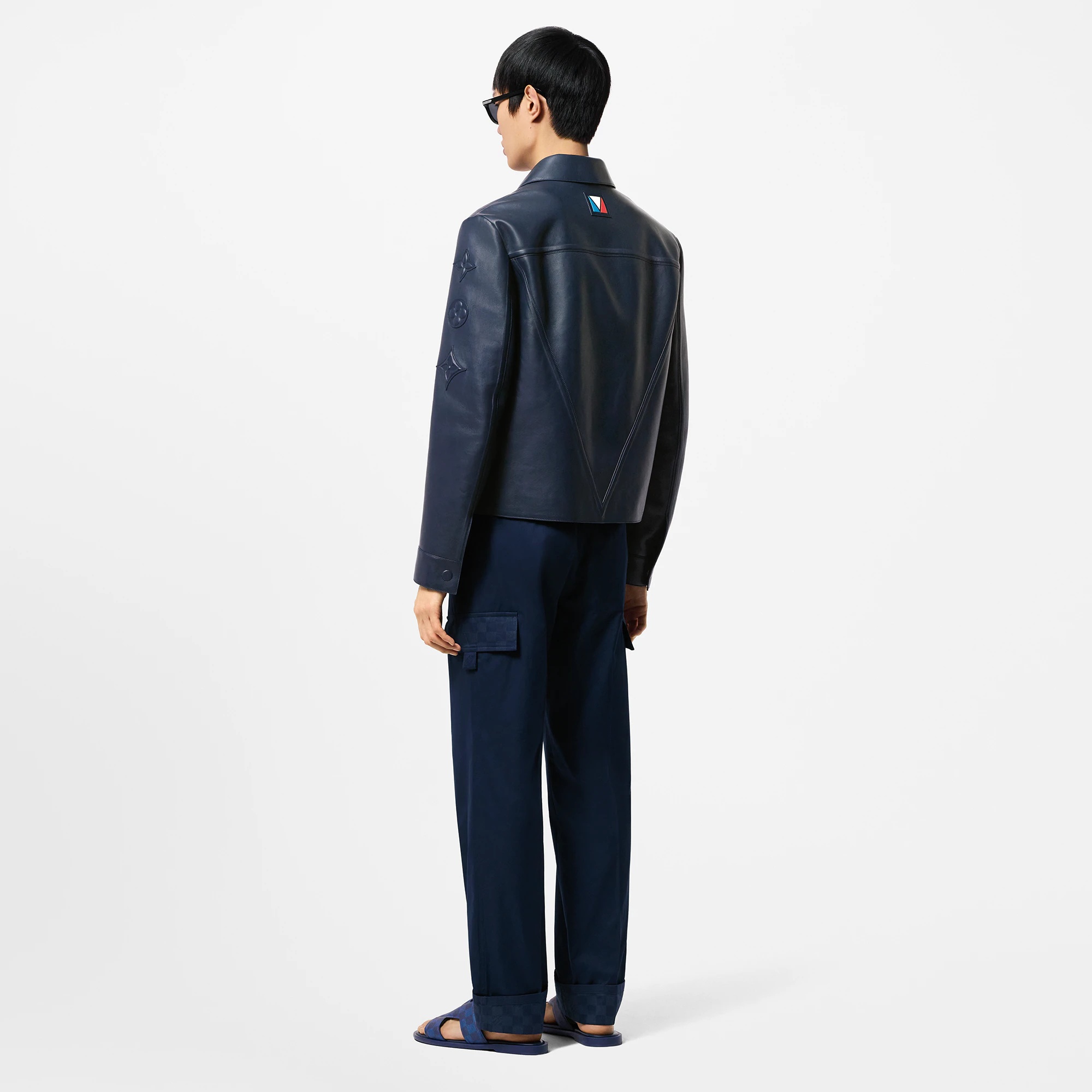 Chic Leather Blouson With 3D Details - 3