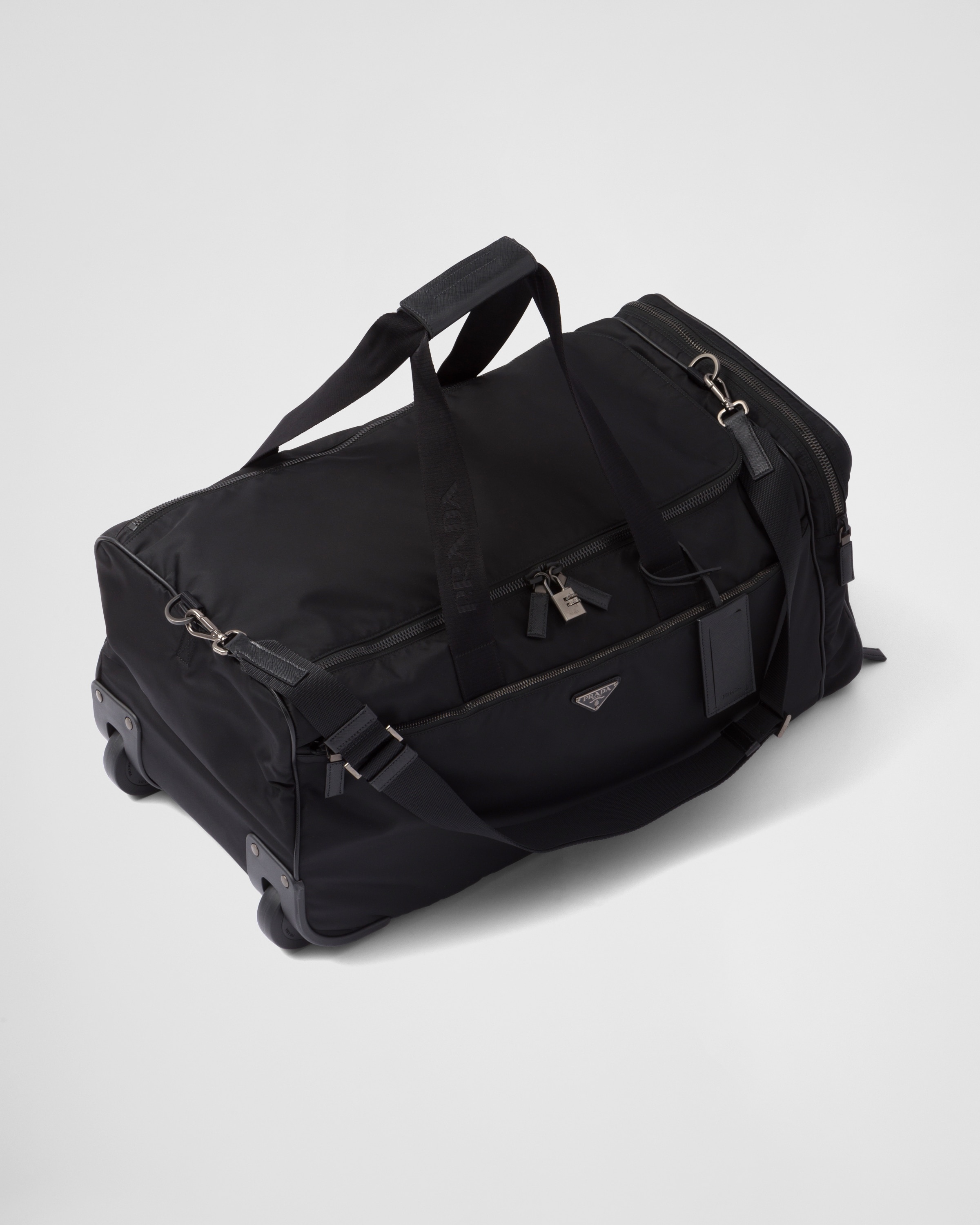 Re-Nylon and Saffiano leather trolley - 3
