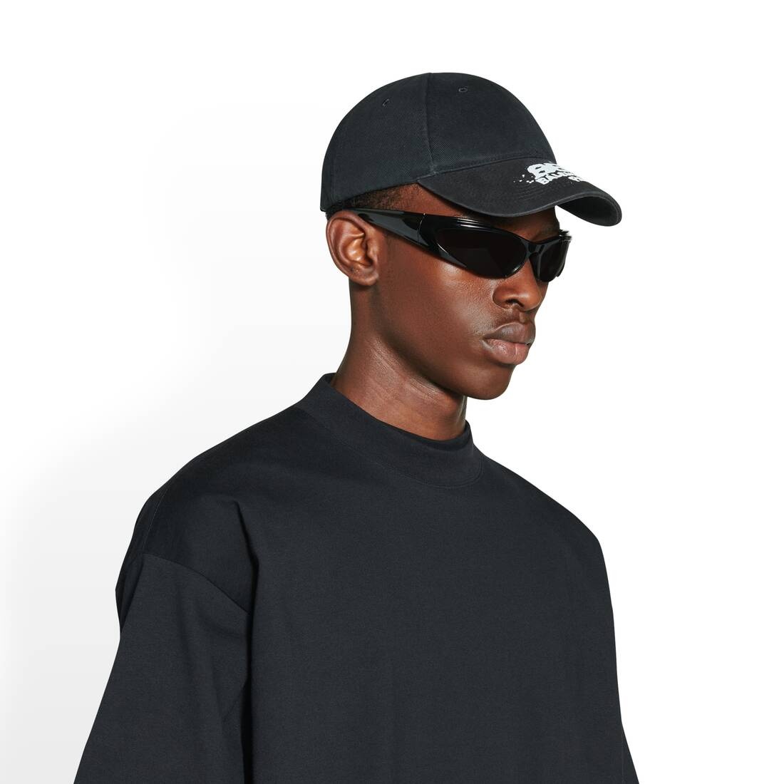 BALENCIAGA Hand Drawn Bb Icon Cap in Black | REVERSIBLE