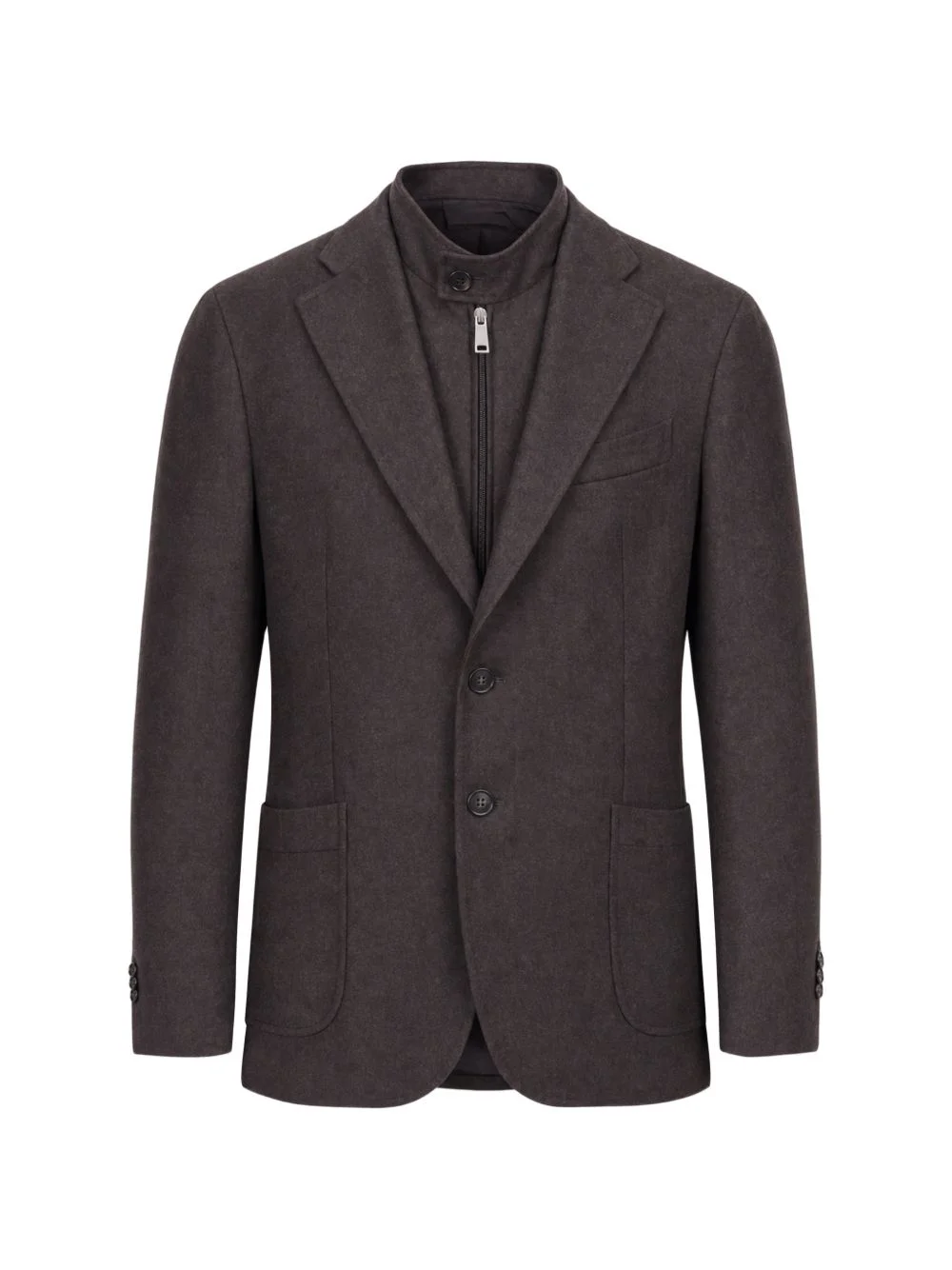 layered single-breasted blazer - 1
